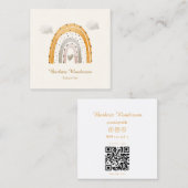 Kinderverzorger Babysitter Daycare Rainbow QR Vierkante Visitekaartje (Voorkant / Achterkant)