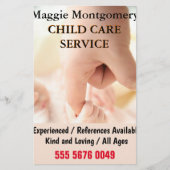 Kinderverzorger Babyzittend Adverteren brochure (Voorkant)
