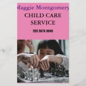 Kinderverzorger Babyzittend Adverteren brochure (Achterkant)