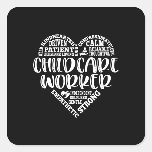 Kinderverzorger, kinderverzorger vierkante sticker (Voorkant)