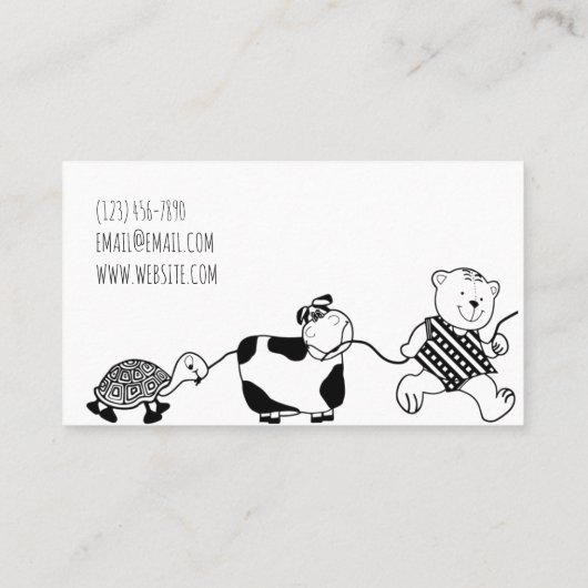 Kinderverzorging bij baby'sitter visitekaartje (Achterkant)