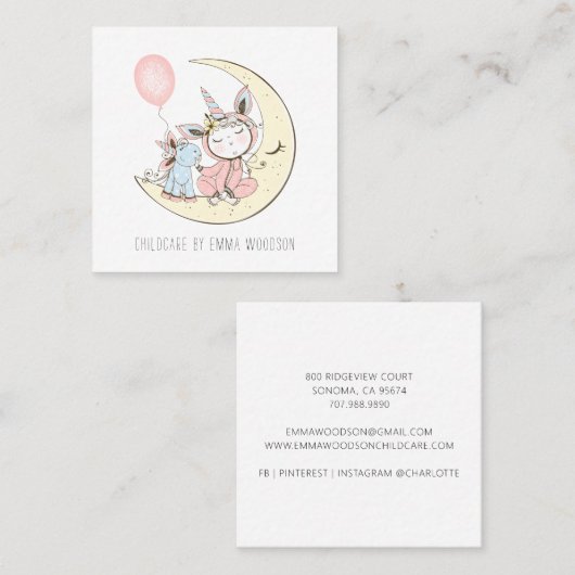 Kinderverzorgingseenheden en Visitekaartje (Voorkant / Achterkant)