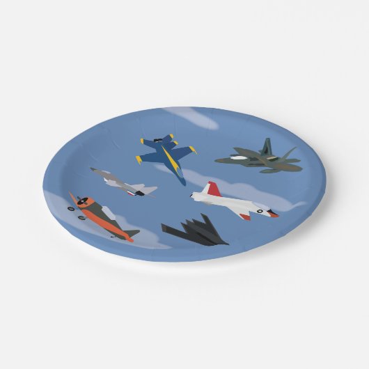 Kindervliegtuig en Jet Party Papieren Bordje (Gekanteld)