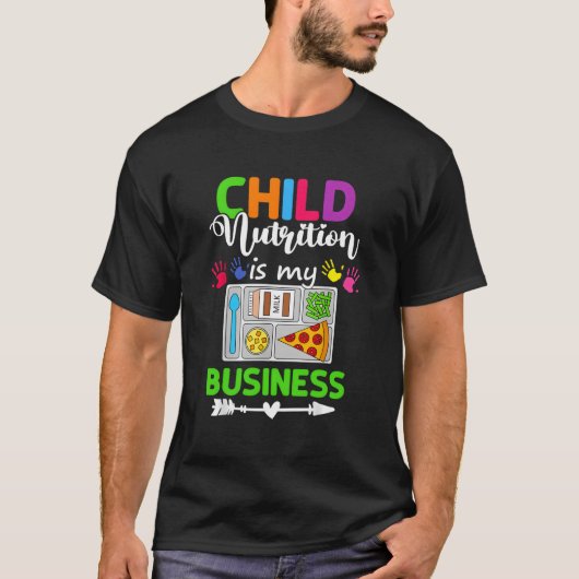 Kindervoeding is mijn bedrijf Cafeteria Worker Lu T-shirt (Voorkant)