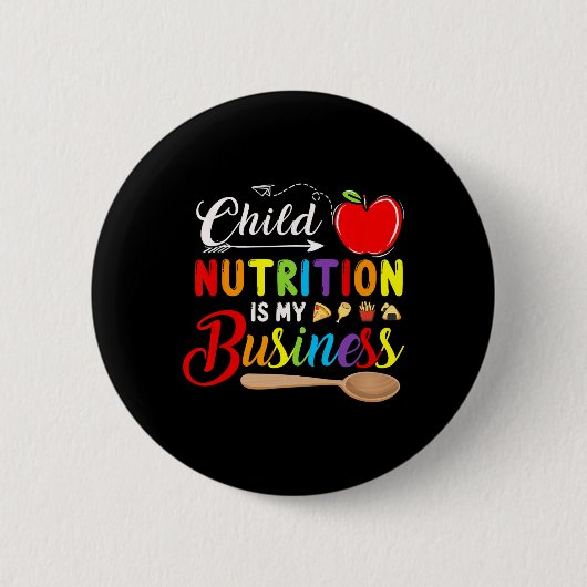 Kindervoeding is mijn bedrijf schattig appel terug ronde button 5,7 cm (Voorkant)