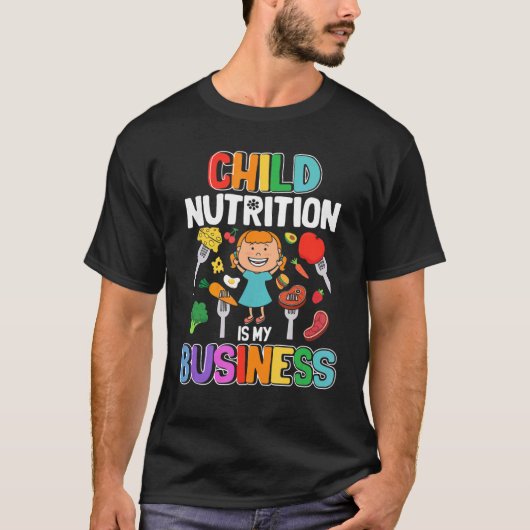 Kindervoeding is mijn business school Cafeteria Wo T-shirt (Voorkant)