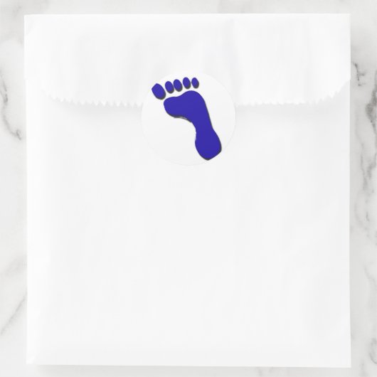 Kindervoetafdruk Ronde Sticker (Tas)