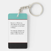 Kindervolwassene - Medische waarschuwingskaart Sleutelhanger (achterkant)