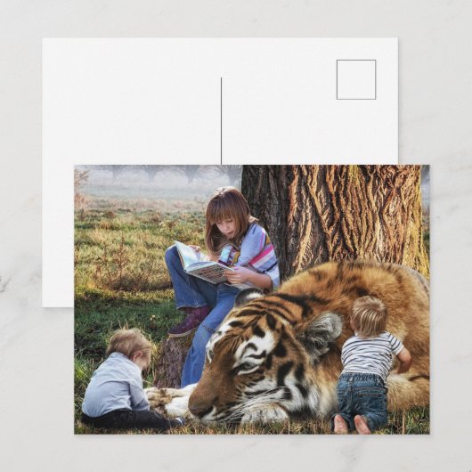 Kindervriend tijger vakantie briefkaart (Voorkant / Achterkant)