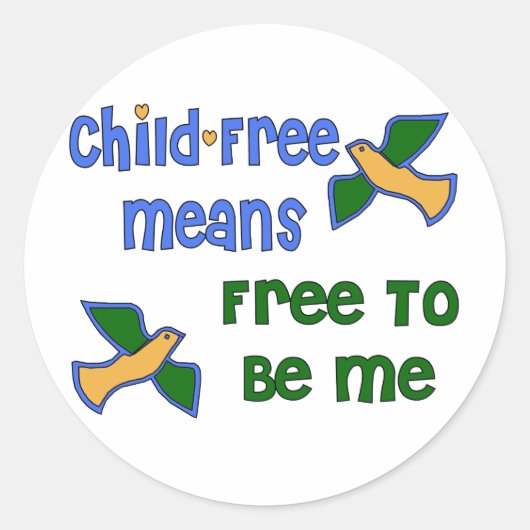 Kindervrij mij ronde sticker (Voorkant)
