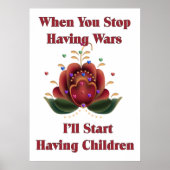 Kindervrije Pacifiste Poster (Voorkant)