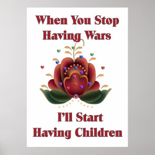 Kindervrije Pacifiste Poster