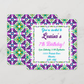 Kindervun roze Paarse groene tropische baard Kaart (Voorkant / Achterkant)