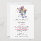  kinderwagen Baby shower uitnodiging (Voorkant)
