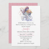 kinderwagen Baby shower uitnodiging (Voorkant / Achterkant)