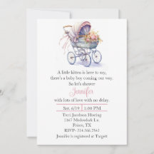  kinderwagen Baby shower uitnodiging