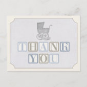  kinderwagen bedankkaart, baby vervoersbewijs briefkaart (Voorkant)