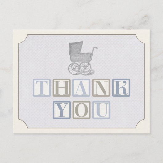  kinderwagen bedankkaart, baby vervoersbewijs briefkaart (Voorkant)