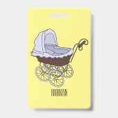 Kinderwagen cartoon illustratie  badge (Achterkant)