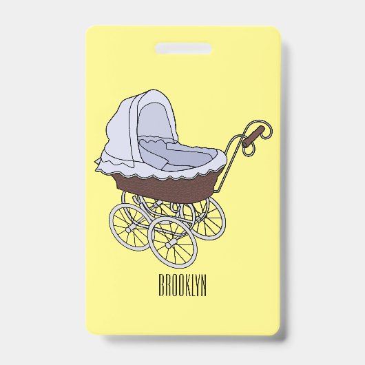 Kinderwagen cartoon illustratie  badge (Voorzijde)