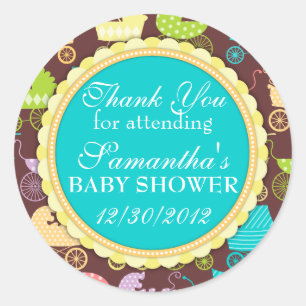 Kinderwagen Chic Baby shower Ronde Sticker
