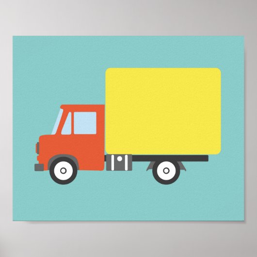 Kinderwagen Trucke Print onderdeel van een set! (Voorkant)