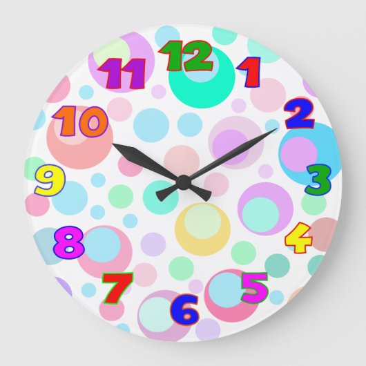 kinderwandklok, kinderkamer grote klok (Voorkant)