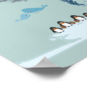 Kinderwereldkaart met dieren en bezienswaardighede poster (Hoek)