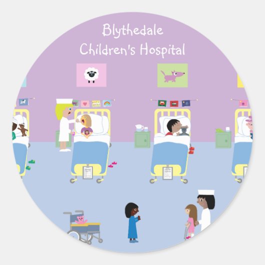 Kinderziekenhuis  Ward Ronde Sticker (Voorkant)