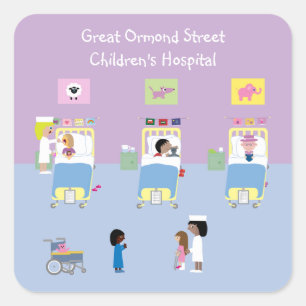 Kinderziekenhuis Ward Vierkante Sticker