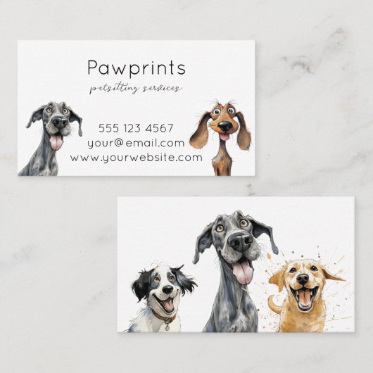 kinderzitje visitekaartje (Voorkant / Achterkant)