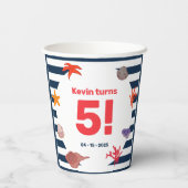 Kinderzomerfeest voor zeilers papieren bekers (Achterkant)