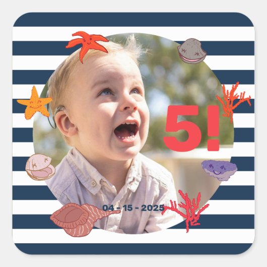 Kinderzomerfeest voor zeilers vierkante sticker (Voorkant)