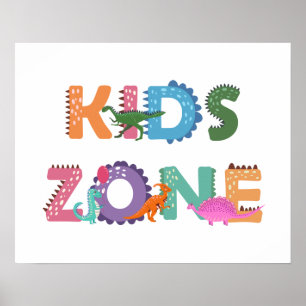 Kinderzone Dinosauriërs Poster