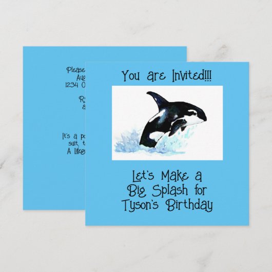 Kinderzwembad Party Save The Date (Voorkant / Achterkant)