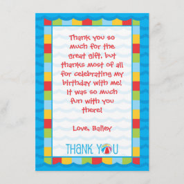 Kinderzwembadfeestje Bedankkaart