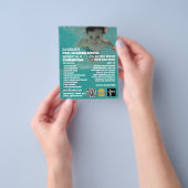 Kinderzwemportret, reiniging van zwembad flyer (Hand)