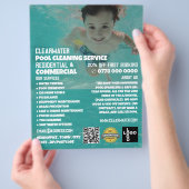 Kinderzwemportret, reiniging van zwembad flyer (Hand)