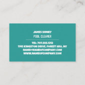 Kinderzwemportret, zwembad reiniger visitekaartje (Achterkant)