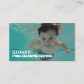 Kinderzwemportret, zwembad reiniger visitekaartje (Voorkant)