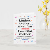 Kindest Mother Moederdag Gezegde Kaart (Gele Bloem)