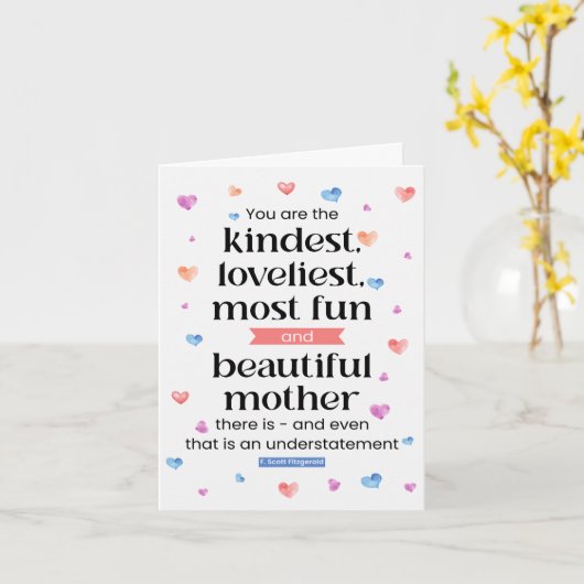 Kindest Mother Moederdag Gezegde Kaart (Gele Bloem)