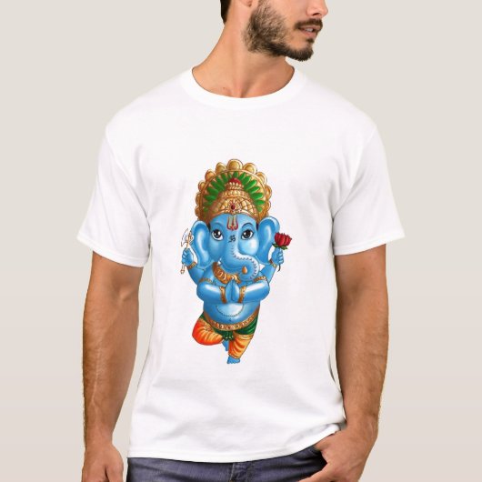 Kindganesha in een Vrksasana (Boom) Yoga Pose T-shirt (Voorkant)