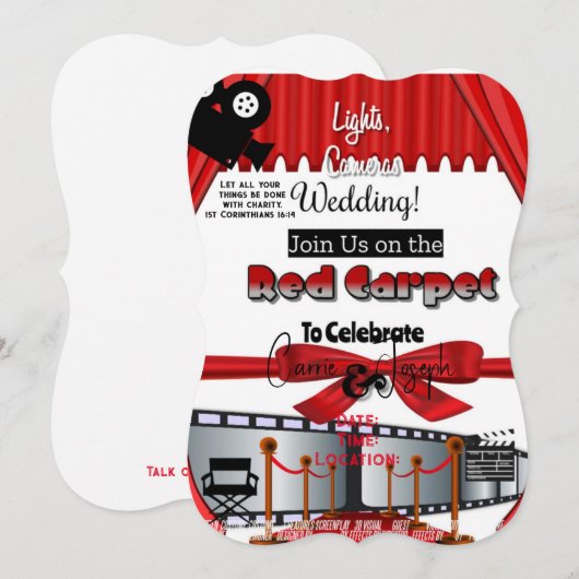 Kindgom Red Carpet Invitation Kaart (Voorkant / Achterkant)