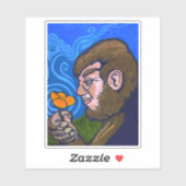 Kindhearted Bigfoot ruikt een bloem Sticker (Vel)