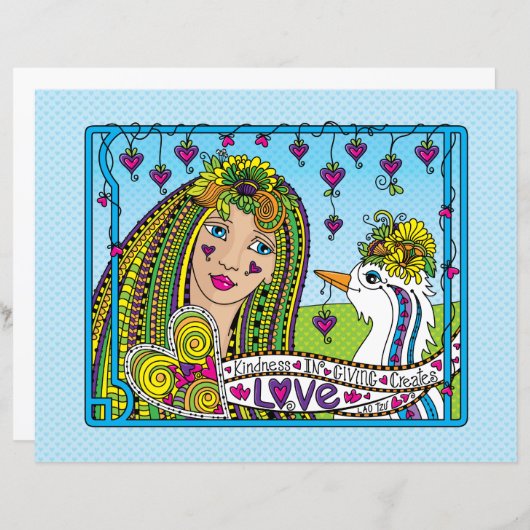 Kindheid bij Giving_Flat Papierblad 11 x 8,5 inch (Voorkant / Achterkant)