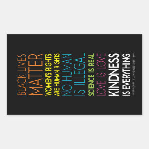 Kindheid is alles in de kleurrechthoek rechthoekige sticker