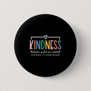 Kindheid is vrij om overal positieve Q te springen Ronde Button 5,7 Cm