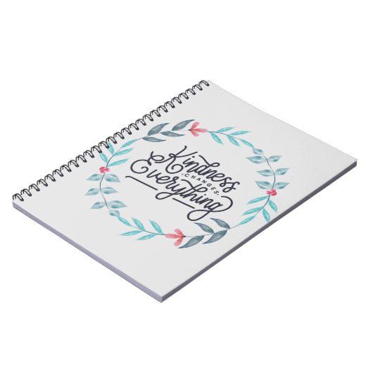 Kindheid verandert alles Floral Grey notebook Notitieboek (Linkerzijde)