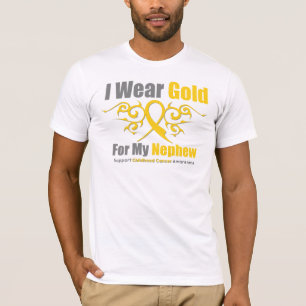 KINDHOOD CANCER Gold Tribal Ribbon Nephew T-shirt